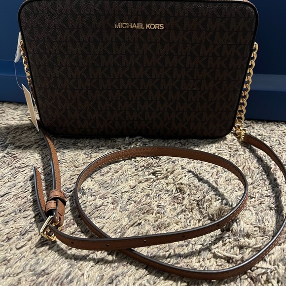Michael Kors Dark Brown Crossbody Bag, NWT - Picture 1 of 5